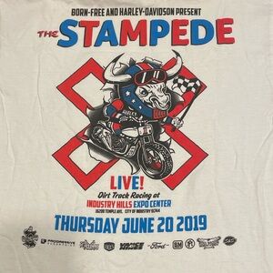 Stampede t shirt, Harley Davidson born free